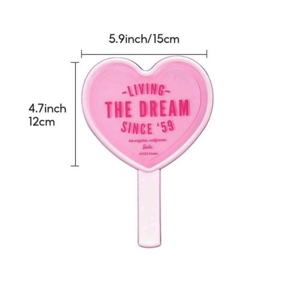 Barbie Mattel Miniso Inspired by The Barbie Movie Heart Handheld Mirror - Picture 8 of 9